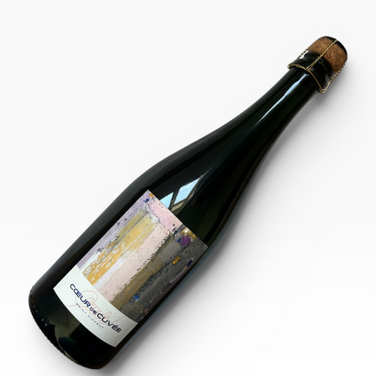 Wine bottle with a cork on a white background