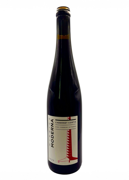 Wine bottle with label on a white background