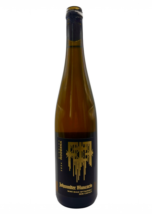 Wine bottle with a black label on a white background